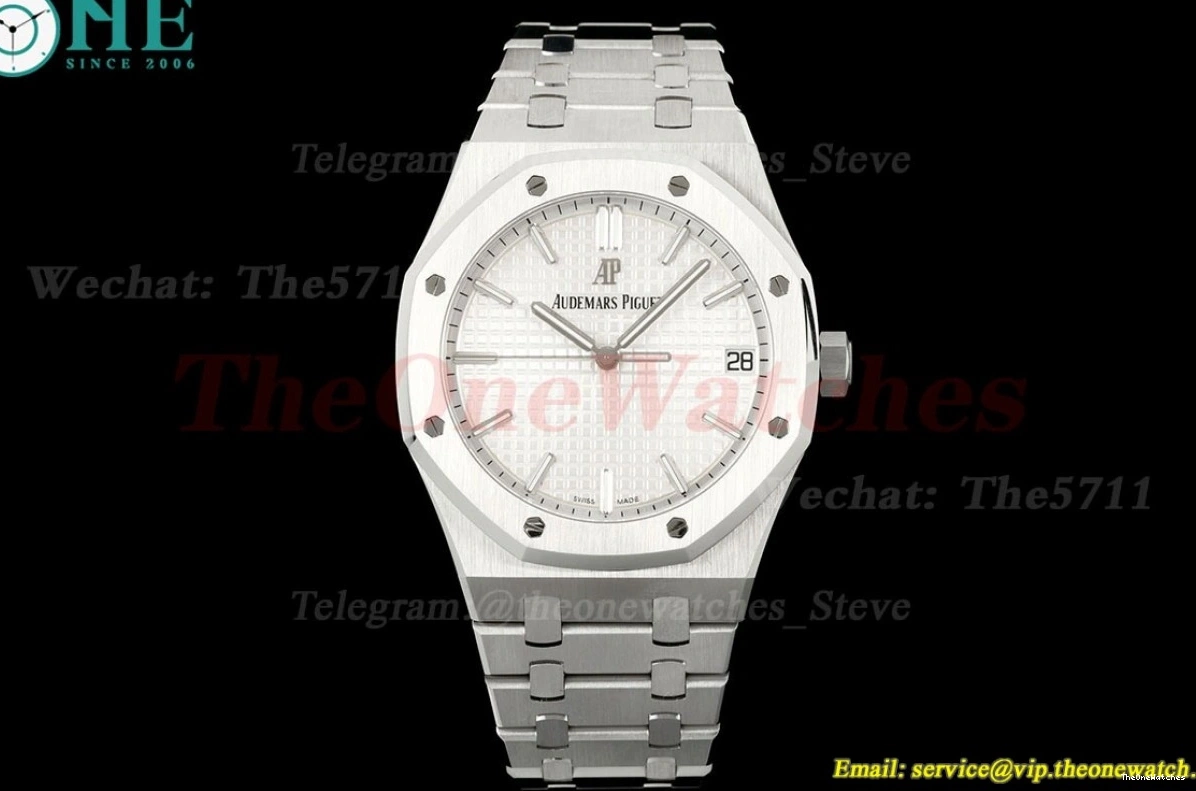 Clone TKF SS A4302 41mm White Dial Oak 15500 SS Royal Super 0227